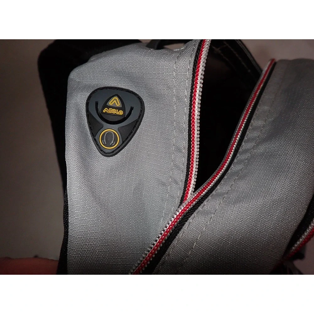Asolo Hiking Backpack Red Black Gray Daypack Bungee Front One Size